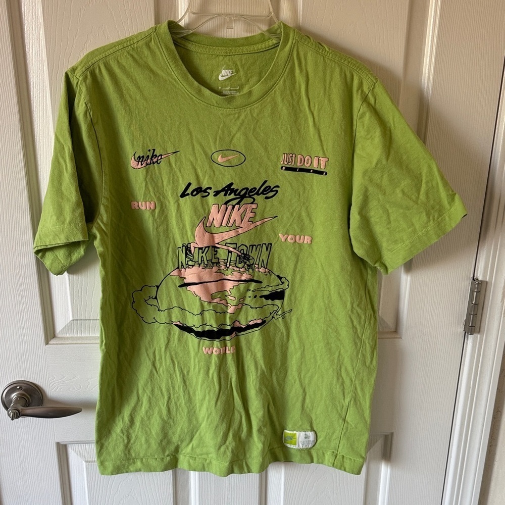 Nike Lime Green Los Angeles Tee SZ M - Picture 1 of 4